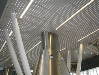 Dobner metal ceilings in sofia airport in bulgaria